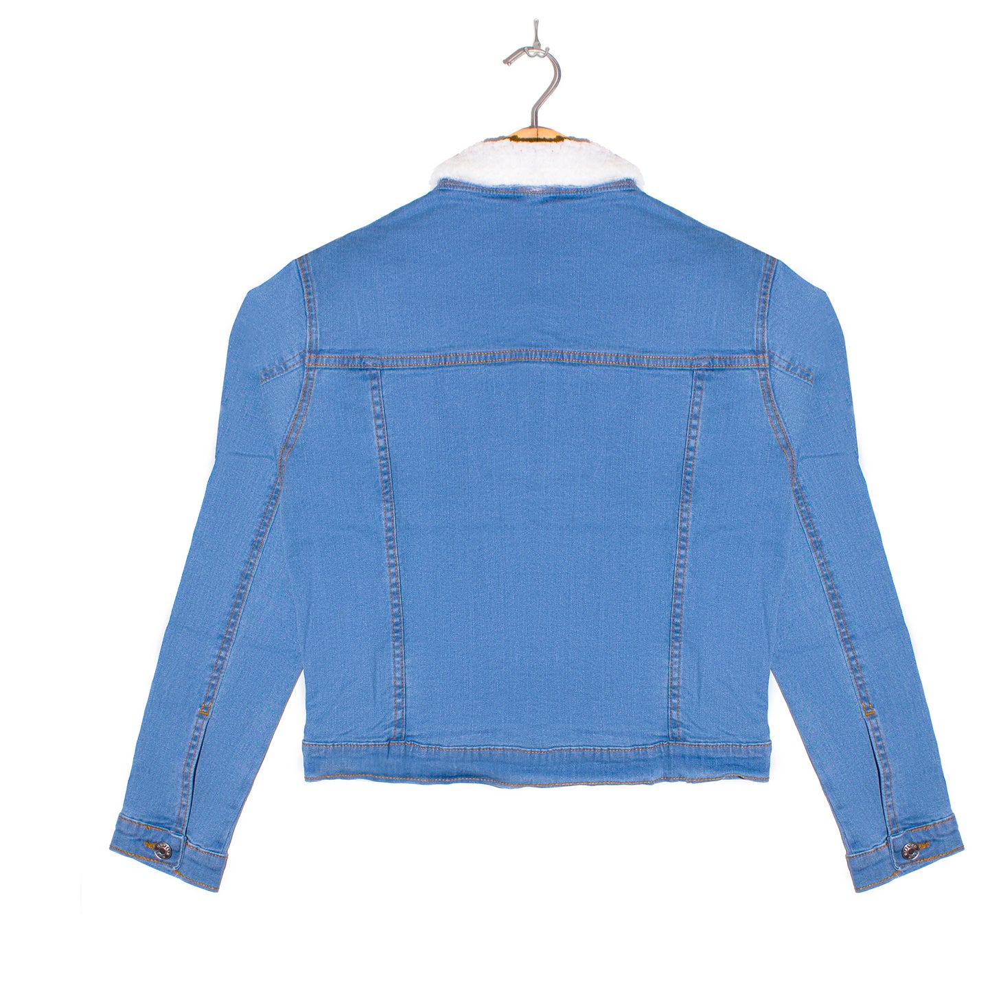 Women's Denim Jacket With Sherpa Collar