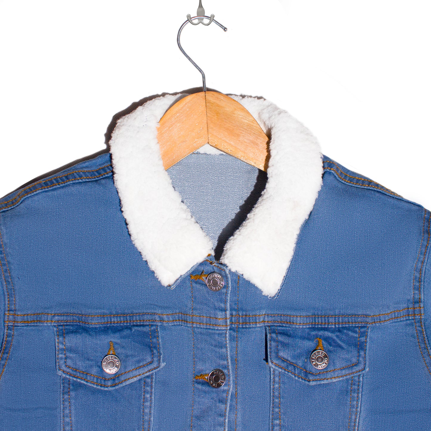 Women's Denim Jacket With Sherpa Collar